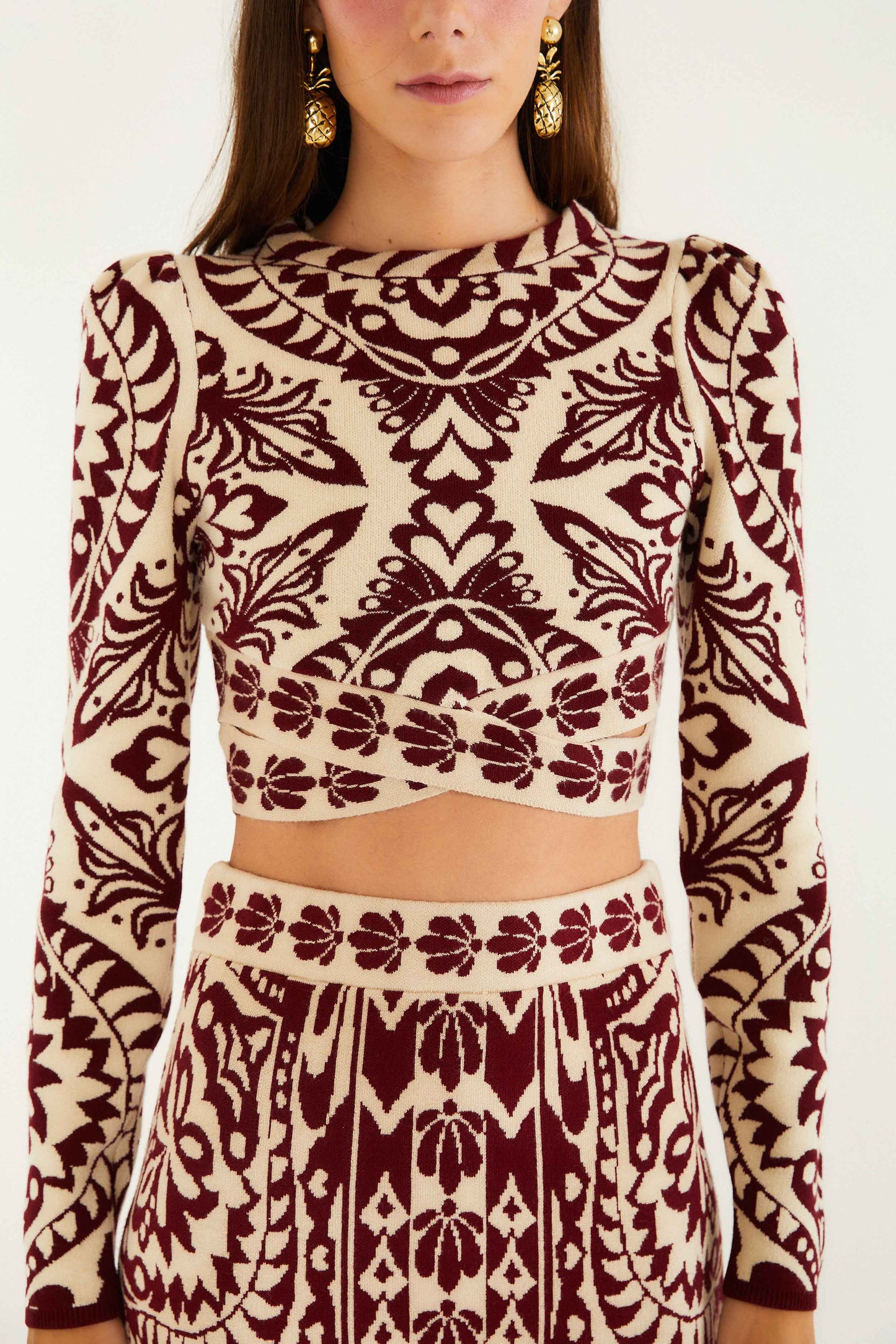 Burgundy Pineapple Love Knit Top