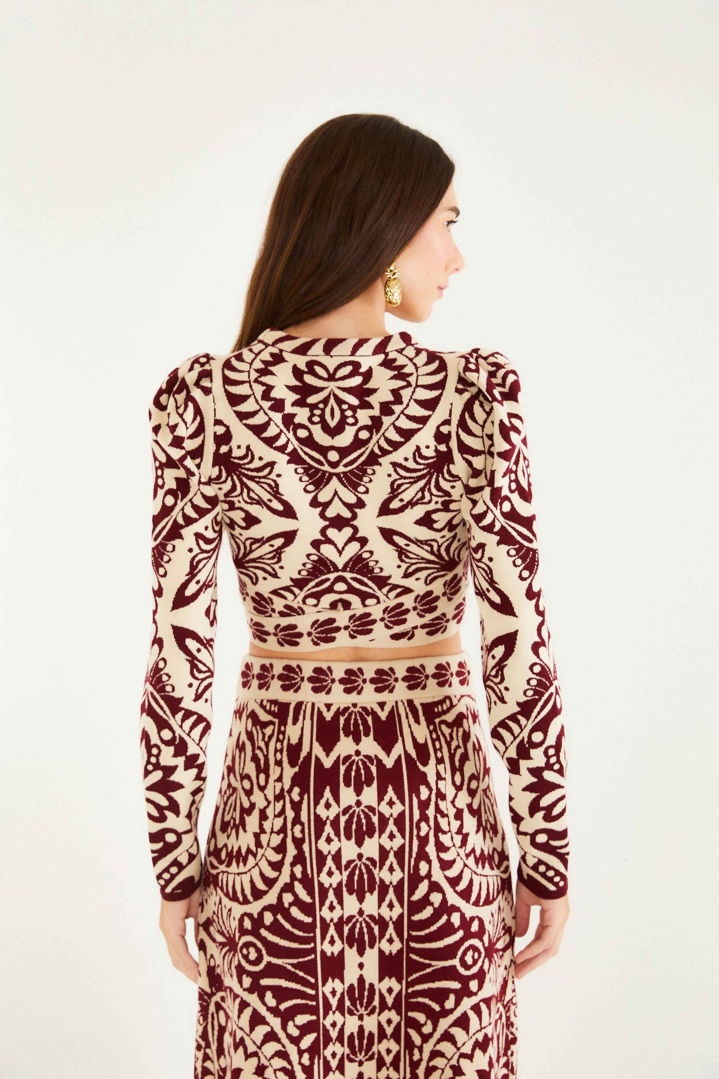 Burgundy Pineapple Love Knit Top